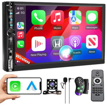 Load image into Gallery viewer, Upgrade Wireless 7" Double Din Car Stereo Apple CarPlay Android Auto, FM AM, BlackWirelessCarplayAndroidAuto_1
