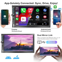Load image into Gallery viewer, Upgrade Wireless 7" Double Din Car Stereo Apple CarPlay Android Auto, FM AM, BlackWirelessCarplayAndroidAuto_40
