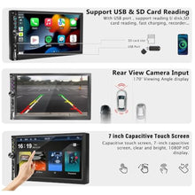 Load image into Gallery viewer, Upgrade Wireless 7" Double Din Car Stereo Apple CarPlay Android Auto, FM AM, BlackWirelessCarplayAndroidAuto_43

