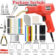 Load image into Gallery viewer, Upgraded 220W Plastic Welder, 2 in 1 Plastic Welding Kit Plastic Repair Welder Kit 1000PCS Hot Stapler Soldering Gun with 100PCS Plastic Welding Rods Car Bumper Repair Kit for Most Plastic Repair, Red_8587
