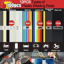 Load image into Gallery viewer, Upgraded 220W Plastic Welder, 2 in 1 Plastic Welding Kit Plastic Repair Welder Kit 1000PCS Hot Stapler Soldering Gun with 100PCS Plastic Welding Rods Car Bumper Repair Kit for Most Plastic Repair, Red_8589
