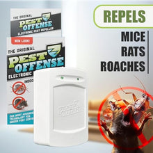 Load image into Gallery viewer, Upgraded PEST OFFENSE New Look Electronic Pest Repeller for Indoor Pest Control of Mice, Rats, Rodents, Roaches for Home, Office, Business, Garage, Warehouse, White_1619
