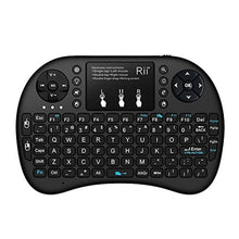 Load image into Gallery viewer, (Upgraded)Rii 2.4GHz Mini Wireless Keyboard with Touchpad,QWERTY,LED Backlit,Portable Keyboard for laptop/PC/Tablets/Windows/Mac/TV/Xbox/PS3/Raspberry Pi .(i8+ Black)_1
