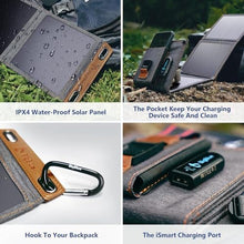 Load image into Gallery viewer, [Upgraded Tiny Solar Charger] BigBlue 14W Solar Panels with USB-A Port(5V/2.4A Max), IPX4 Waterproof, Portable Solar Phone Charger for Hiking, Compatible with iPhone X/8/7, Tablet, Samsung LG etc, Grey_2179
