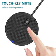 Load image into Gallery viewer, Upgraded USB Conference Microphone for Computer, 360 Omnidirectional Condenser Mic with Mute Key, Great for Video Conference, Gaming, Chatting, Skype, Plug &amp; Play, Windows macOS, Ideal for Gift, Black_6213
