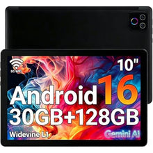 Load image into Gallery viewer, URAO Tablet,10.1" Android Tablet with Octa-core Processor 30GB RAM 128GB ROM HD IPS Touchscreen 8H Battery, Wi-Fi 6, BT 5.4, Dual Camera, Android 16 Tablets 2026, Charcoal_1
