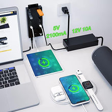 Load image into Gallery viewer, USB 2.0 Hub Type-C Multi Safety 10 Ports Powered, with AC Adapter, Aluminum USB Splitter with Cooling Fan - Type C for Laptops &amp; PC, PC,Flash Drives, HDD, Hard Drive, Mouse, XPS, Xbox, Keyboard_61
