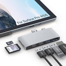 Load image into Gallery viewer, USB 3.0 Surface Pro 6/Pro 5/Pro 4 USB Hub Docking Station 4K HDMI Hub Adapter, SD &amp; TF/Micro SD Memory Card Reader, 4K@30Hz HDMI Port Converter Accessories for Surface Pro 6/5/4, SurfaceProProProHub_1
