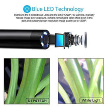 Load image into Gallery viewer, USB Borescope, DEPSTECH Semi-Rigid Endoscope Inspection Camera 2.0 Megapixels CMOS HD Waterproof Snake Camera with 6 Adjustable Led Light - 16.5FT, BlackSemirigidMeter_1361
