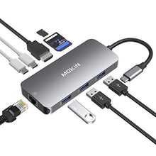 Load image into Gallery viewer, USB C Adapters for MacBook Pro/Air,Mac Dongle with 3 USB Port,USB C to HDMI, USB C to RJ45 Ethernet,MOKiN 9 in 1 USB C to HDMI Adapter,100W Pd Charging, USB C to SD/TF Card Reader USB C Hub_1
