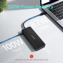 Load image into Gallery viewer, USB C Docking Station Dual DisplayPort, MOKiN USB C Hub Dongle with 2 DP, HDMI, 3 USB A 3.1, SD &amp; Micro SD Slot, PD Charging Port for MacBook/Dell XPS/Steam Deck/HP/Lenovo ThinkPad/Microsoft Surface, INDPHDMIBlack_549
