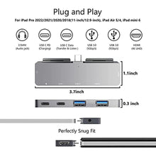 Load image into Gallery viewer, USB C HUB for iPad Pro, Adapter for iPad Air, iPad Pro Hub Docking Station with 4K HDMI,3.5mm Headphone Jack,2 USB3.0 Ports,USB C PD Charging&amp;Data, for iPad mini M4 M2 11 12.9 13 inch Accessories_928
