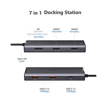 Load image into Gallery viewer, USB-C Laptop Docking Station for Triple Monitor | 7-in-1 Dock with DP 4K@160Hz/8K@30Hz + Dual HDMI 4K@60Hz, 10Gbps USB A/C, 100W PD | Laptop Dock for Windows/Mac, GreyHDMIDisplayPort_6500
