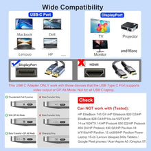 Load image into Gallery viewer, USB C to Dual Displayport Adapter, Displayport Splitter for Dual Monitors, Grey_65
