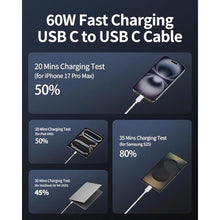 Load image into Gallery viewer, USB C to USB C Cable, 2Pack 60W Fast Charging for iPhone 17 16 Charger Cord, White_1762
