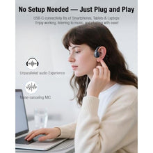 Load image into Gallery viewer, USB-C Wired Headphones,Open Ear Headphones with Mic, Plug in Headset with Premium Sound Type-C Headset Perfect for with Laptop, New iPhone 15 &amp; 16, Samsung &amp; Android Type C Phones- Black_1106

