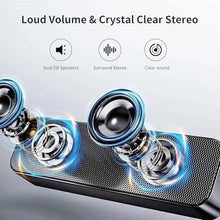 Load image into Gallery viewer, USB Computer Speakers,Pc Speakers for Desktop,Stereo Sound &amp; Rich Bass,with 3.5mm Aux-in,Bluetooth,TF Card Port,USB Powered Speakers for Desktop Monitor,for Web Conferences,Offices,Teacher,Music, Black_5679
