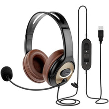 Load image into Gallery viewer, USB Headset with Noise Cancellation Microphone, Over-Ear Stereo USB Computer Headphones with Mic for Office Call Center Work Teams Zoom Webex Google Meet Conference Dictation Telework, GDUC_1
