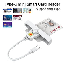 Load image into Gallery viewer, USB Smartfold Type C CAC Reader, USB C DOD Military USB Common Access CAC Smart Card Reader and ID CAC Card Reader,Compatible with Mac Os, Windows,Linux(Mini Foldable and Portable Type C) Version 1_668
