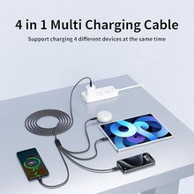 Load image into Gallery viewer, USBC to USBC Cable, 4 in 1 USB C Multi Charging Cable for Multiple Devices, Blackgrey_1581

