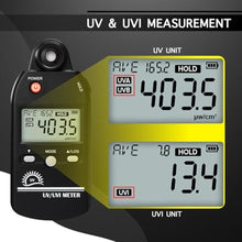 Load image into Gallery viewer, UV Meter Digital UVB Meter, 280-400 nm UV Index Meter with UV and UVI Switchable, 0-5000 W/cm Measuring Range UV Detector with 100 Groups Data Record, UV Index Meter for Reptiles, etc._5
