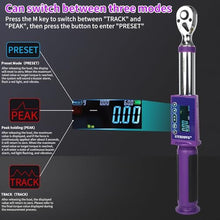 Load image into Gallery viewer, UYECOVE Digital Torque Wrench 3/8 Drive, (3.7-44.2 FT-LB/5-60N.M) 2% High Accuracy Digital Torque Wrench, With Vibration, Buzzer and LED Alert, Purple_302
