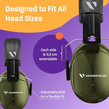 Load image into Gallery viewer, Vanderfields - Hearing Protection Ear Muffs - Over 35 dB (2K Hz) Broad Noise Cancelling Sound Reduction - Adults &amp; Teens, ArmyGreen_8679
