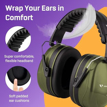 Load image into Gallery viewer, Vanderfields - Hearing Protection Ear Muffs - Over 35 dB (2K Hz) Broad Noise Cancelling Sound Reduction - Adults &amp; Teens, ArmyGreen_8681
