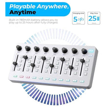 Load image into Gallery viewer, Vangoa Wireless MIDI Controller Mixer, USB MIDI Keyboard for PC &amp; Mac, white_553
