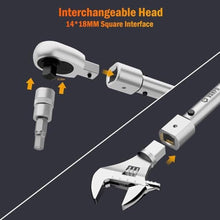 Load image into Gallery viewer, VANPO 3/8 Inch Drive Adjustable Torque Wrench, 5-45 Ft.lb/7-61 Nm, 38MM Open End Torque Wrench with Interchangeable Jaw &amp; Ratchet Head for HVAC, Car, Moto, Narrow Pipeline_5435
