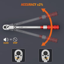 Load image into Gallery viewer, VANPO 3/8 Inch Drive Adjustable Torque Wrench, 5-45 Ft.lb/7-61 Nm, 38MM Open End Torque Wrench with Interchangeable Jaw &amp; Ratchet Head for HVAC, Car, Moto, Narrow Pipeline_5437
