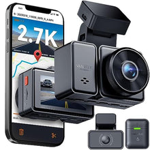 Load image into Gallery viewer, Vantrue E2 Dash Cam Front and Rear, 2.7K Upgrade Rear Cam, Dual STARVIS, 2.7K + 2.7K Dash Camera for Cars, Voice Control, WiFi, GPS, Night Vision, 24H Parking Mode, G-Sensor, 2.45" IPS, Support 512GB, Black_1
