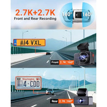 Load image into Gallery viewer, Vantrue E2 Dash Cam Front and Rear, 2.7K Upgrade Rear Cam, Dual STARVIS, 2.7K + 2.7K Dash Camera for Cars, Voice Control, WiFi, GPS, Night Vision, 24H Parking Mode, G-Sensor, 2.45" IPS, Support 512GB, Black_112
