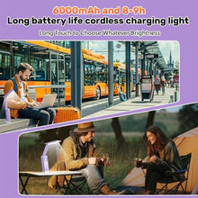 Load image into Gallery viewer, VAVOFO Cute Bunny Desk Lamp, Foldable LED Rechargeable Table Light, Eye-Caring Reading Lamp, 3 Color Modes &amp; Dimmable, for Kids Girls Bedroom Study Dorm RoomPurple_6517
