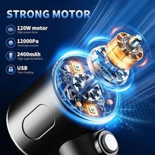 Load image into Gallery viewer, Vcwtty Electric Air Duster, 3-in-1 Compressed Air Duster, Keyboard Vacuum Cleaner &amp; Air Blower, Replaces Canned Air, 12000PA Cordless Handheld Mini Vacuum for PC, Computer, Desktop, Car &amp; Pet Hair, Black_5397
