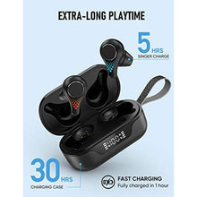 Load image into Gallery viewer, VEENAX T8 True Wireless Earbuds, Bluetooth Earphones Touch Control, TWS Sport Headphones with Mic CVC 8.0 Noise Reduction, Stereo in-Ear Headset with Bass, 30H Playtime/USB-C/IPX7 Waterproof, Black_1400
