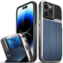Load image into Gallery viewer, VENA vCommute Wallet Case Compatible with Apple iPhone 14 Pro Max (6.7"-inch), (Military Grade Drop Protection) Flip Leather Cover Card Slot Holder with Kickstand - Blue, ClassicBlue_1
