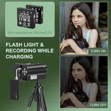 Load image into Gallery viewer, VENOPTIX 2.7K Video Camera Camcorder QHD 50MP YouTube Vlogging Camera 16X Digital Zoom Webcam 270 Degree Rotation Screen Camcorders with 32G SD Card and 2 Batteries Recording While Charging, DV_5145
