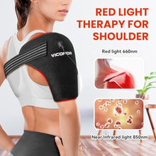 Load image into Gallery viewer, Viconor Red Light Therapy for Shoulder Pain Relief, Infrared Light Therapy for Body, Improve Joint Muscle, 660nm &amp; 850nm Red Light Heated Shoulder Wrap with Massage, Black1_1260
