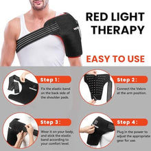 Load image into Gallery viewer, Viconor Red Light Therapy for Shoulder Pain Relief, Infrared Light Therapy for Body, Improve Joint Muscle, 660nm &amp; 850nm Red Light Heated Shoulder Wrap with Massage, Black1_1261
