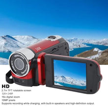 Load image into Gallery viewer, Video Camera Camcorder, 1080P 16MP DV Camera Vlogging Recorder, 2.7in TFT 270 Degree Rotatable 16X Zoom Digital Camera for Teens Students Boys Girls Gift (Red)_4029
