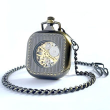 Load image into Gallery viewer, VIGOROSO Mens Vintage Steampunk Pocket Watch with Chain Skeleton Hand Wind Up Mechanical Pocket Watches for Men &amp; Women_1280
