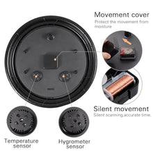 Load image into Gallery viewer, Vigorwise 15 Inch Black Metal-Frame Outdoor Clocks Waterproof Wall Clock_3919
