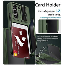 Load image into Gallery viewer, Vihibii for Samsung Z Fold 5 Case, Built-in Card Holder &amp; Slide Camera Protective Cover &amp; Hinge Protection &amp; Front Screen Protector, Rugged Wallet Phone Case for Samsung Galaxy Z Fold 5 5G 2023, Green_2262
