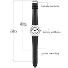 Load image into Gallery viewer, ViLoSa English Talking Watch Speaks The Time, Date or Alarm time for Elderly, Impaired Sight or Blind. White Face-Black Numbers with Stainless Expand Strap_321

