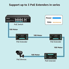 Load image into Gallery viewer, VIMIN 2-Port Gigabit PoE Extender, 1 in 2 Out Indoor PoE Repeater Support IEEE802.3af/at with 1000Mbps, Extend Additional 100m(328ft) of Power and Data Transmission, Plug &amp; Play, Mini Size, Black_8414

