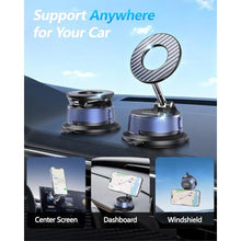 Load image into Gallery viewer, VIPWISE Magnetic Phone Holders for Your Car [89+LBS Suction &amp; 3200gf Magnetic] 360 Adjustable Magsafe Car Phone Mount, Vacuum Suction Cup Car Mount for iPhone 17 Pro Max 16 15 14 13 12 Air Plus, Blackblue_192

