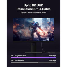 Load image into Gallery viewer, VisionSync 8K DisplayPort 1.4 Cable, 3.3FT (VESA Certified, 8K@60Hz/4K@144Hz/2K@240Hz), Braided 32.4Gbps DP to DP Cable, Compatible with Gaming Monitors, TVs, PCs_2668
