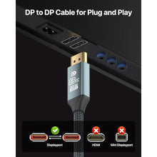 Load image into Gallery viewer, VisionSync 8K DisplayPort 1.4 Cable, 3.3FT (VESA Certified, 8K@60Hz/4K@144Hz/2K@240Hz), Braided 32.4Gbps DP to DP Cable, Compatible with Gaming Monitors, TVs, PCs_2670
