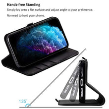Load image into Gallery viewer, VISOUL Case for iPhone 11 Pro Max Case Wallet with Card Holder for Men and Women, Genuine Leather Folio Flip Case Cover with Magnetic Clasp Closure for iPhone 11 Pro Max (6.5-inch) (Black)_1743
